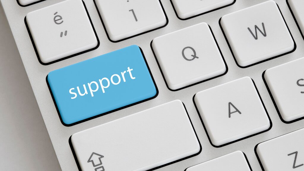 Imagem de teclado com foco na tecla "Support"