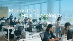 ✅ Título SEO Equipe corporativa trabalhando em escritório moderno com foco em outsourcing de TI e gestão tecnológica para redução de custos e aumento de produtividade. Menos custo. Mais estratégia. O outsourcing de TI transforma operações em vantagem competitiva real.